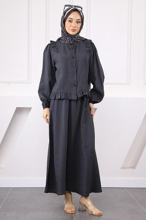 ست بالاتنه و پائین تنه حجاب مشکی زنانه رگولار İmajButik - کد 941358052