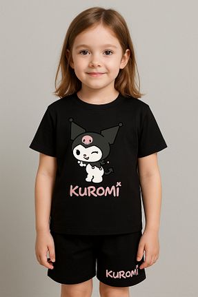 ست بالاتنه و پائین تنه مشکی بچه گانه بافت miniktavşanlarkids - کد 941668146