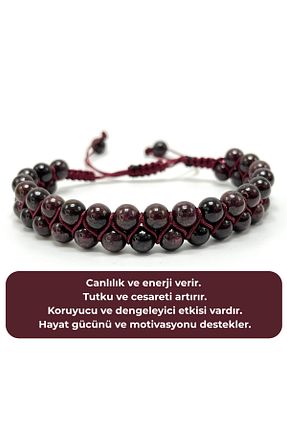 دستبند جواهر زرشکی زنانه سنگ طبیعی YILDIZ DOĞAL TAŞ - کد 941475589