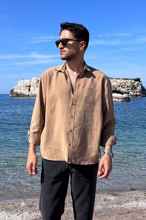 پیراهن قهوه ای مردانه رگولار inpool - کد 941610227