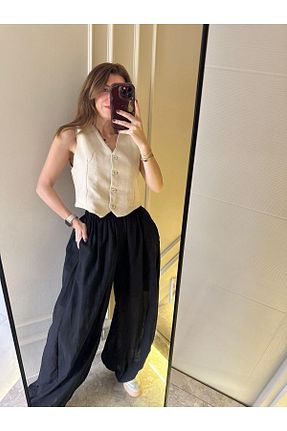 شلوار رنگی زنانه کتان Chamakh - کد 941602632