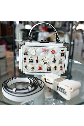 کیف دوشی سفید زنانه چرم مصنوعی EVASAMLİSHOESBAG - کد 941867800