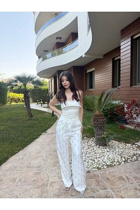 شلوار سفید زنانه پنبه ای SERAPHINA VELVET - کد 941649921