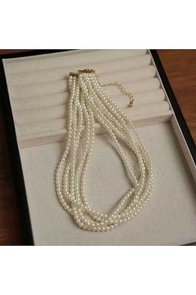 گردنبند جواهر سفید زنانه مروارید TUHAM AKSESUAR - کد 941643420