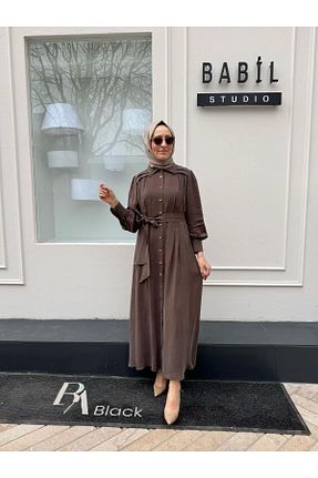 لباس حجاب قهوه ای زنانه رگولار Babil Butik - کد 941669441