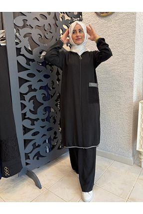 ست گرمکن حجاب مشکی زنانه رگولار AYSUN AYDEMİR - کد 941698214