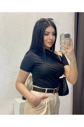 بلوز مشکی زنانه ساده Sitilce - کد 941705224