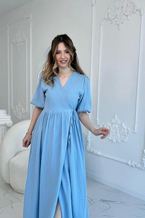 لباس آبی زنانه بافتنی HELİS BUTİK - کد 941735819