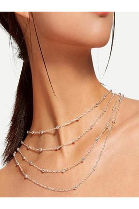 گردنبند جواهر طوسی زنانه روکش نقره Glimma - کد 941732884