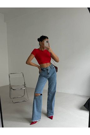 شلوار آبی زنانه پنبه ای Castivo Fashion - کد 941758801