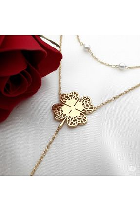 گردنبند استیل ( فولاد ) زرد زنانه استیل ضد زنگ KANERUZ - کد 941761336