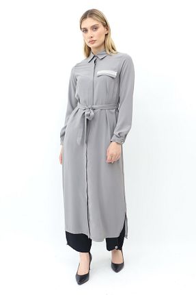 تونیک حجاب طوسی زنانه بافتنی Armine - کد 941770232