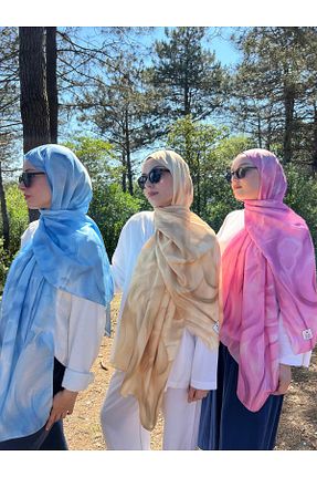 شال زرد زنانه پنبه ای YILDIZ SCARFS - کد 941862156