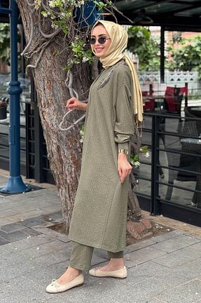 ست بالاتنه و پائین تنه حجاب خاکی زنانه رگولار Nurcan Çetin - کد 941879873
