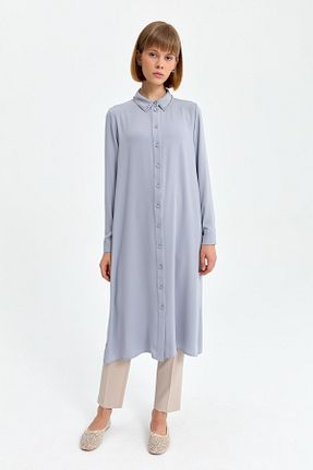تونیک حجاب طوسی زنانه رگولار Nihan - کد 942179907