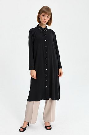 تونیک حجاب مشکی زنانه رگولار Nihan - کد 942180211