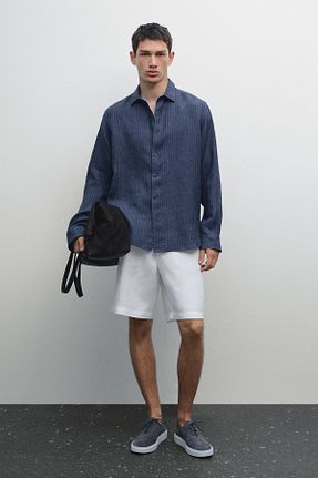 پیراهن آبی مردانه رگولار Massimo Dutti - کد 941924742