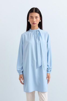 تونیک حجاب آبی زنانه پلی استر Nihan - کد 942186998