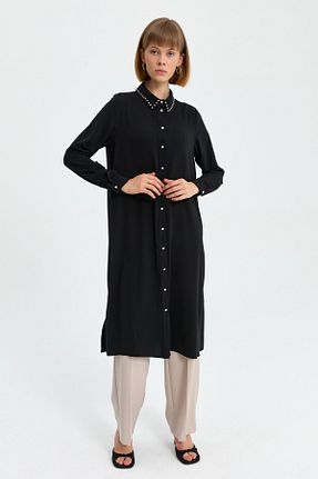 تونیک حجاب مشکی زنانه رگولار Nihan - کد 942180211