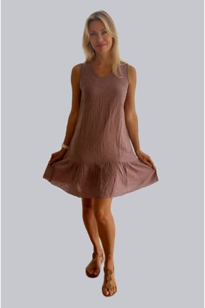لباس بنفش زنانه بافتنی bomull textıle - کد 941925986
