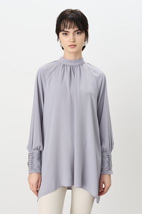 تونیک حجاب طوسی زنانه رگولار Nihan - کد 942180519
