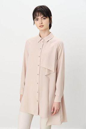 تونیک حجاب بژ زنانه پلی استر Nihan - کد 942195570