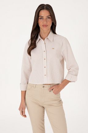 پیراهن سفید زنانه یقه پیراهنی U.S. Polo Assn. - کد 941931089