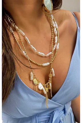 گردنبند جواهر رنگی زنانه روکش طلا BYP Atelier - کد 941945546