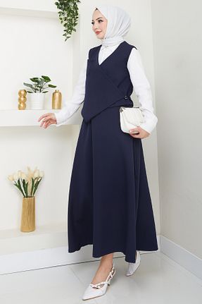 ست بالاتنه و پائین تنه حجاب سرمه ای زنانه رگولار InStyle - کد 941980507