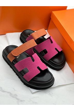 صندل رنگی زنانه پاشنه تخت Shoebuo - کد 942028773