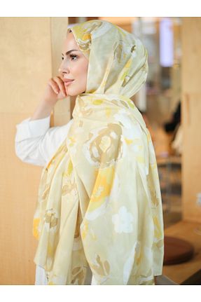 روسری زرد پنبه پلی استر efdal şal eşarp - کد 942081673