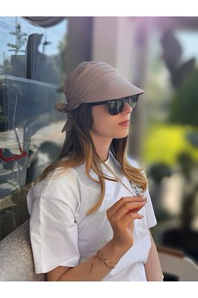 کلاه بژ زنانه پنبه ای ZERAMİNE - کد 942135232