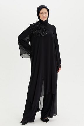 ست بالاتنه و پائین تنه حجاب مشکی زنانه رگولار Setrms - کد 942209453
