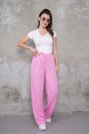 شلوار صورتی زنانه پنبه ای macharel jeans - کد 942209492