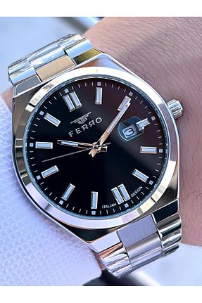 ساعت مچی طوسی مردانه 41-45 میلی متر FERRO - کد 942242385