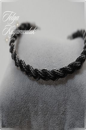 دستبند نقره مشکی زنانه 925 عیار Tolga kuyumculuk - کد 942312558