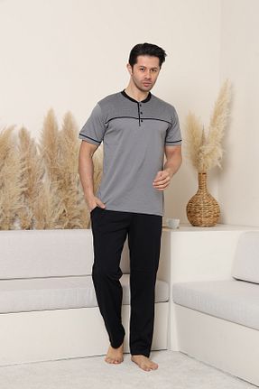 ست لباس راحتی طوسی مردانه ساده KAPİTEX - کد 942311287