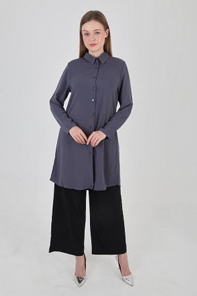 تونیک حجاب آبی زنانه ویسکون Tasarım - کد 942340136