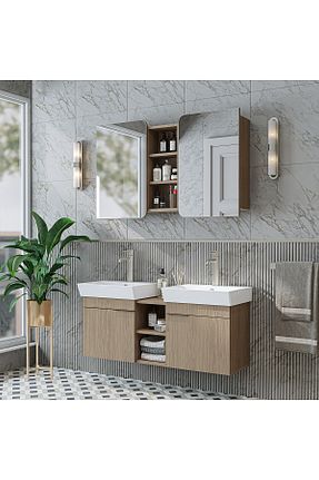ست کمد حمام قهوه ای ROOMART - کد 942347076