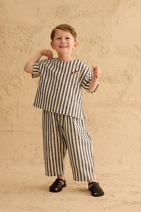 پیراهن سرمه ای بچه گانه یقه دوچرخه Fahhar Kids - کد 942370239