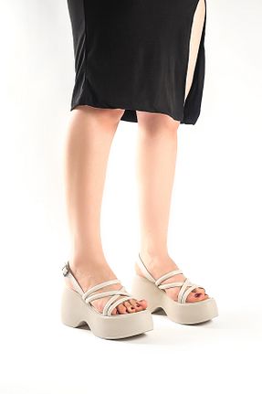کفش پاشنه بلند پر بژ زنانه پاشنه متوسط (5-9 سانتی متر) Limeo - کد 942390996