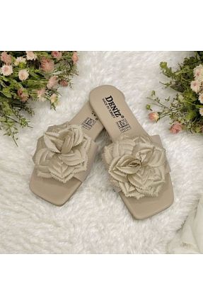 دمپائی بژ زنانه پاشنه تخت Moda fiesta - کد 940725513