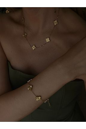 گردنبند استیل ( فولاد ) زرد زنانه استیل ضد زنگ YOUES JEWELRY - کد 940725820