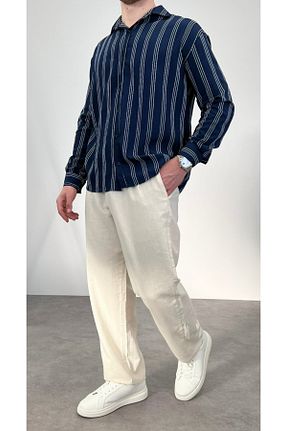 پیراهن سرمه ای مردانه اورسایز RIESGO - کد 940726213