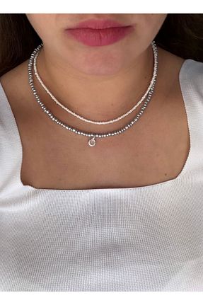 گردنبند جواهر طوسی زنانه منجق Sema artdesign - کد 931793069