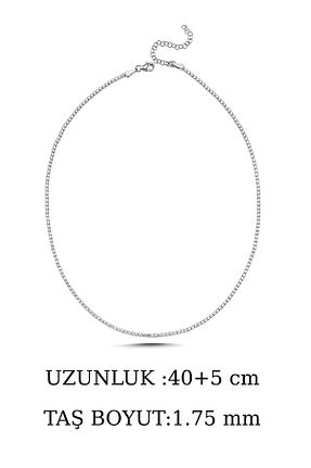گردنبند نقره سفید زنانه 925 عیار CARAT STONE - کد 939693376