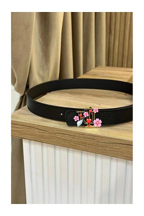 کمربند مشکی زنانه چرم مصنوعی MUJGANERDOGANDESIGN - کد 893396715