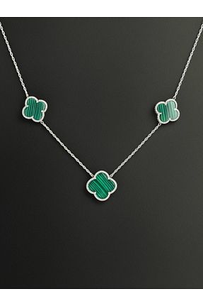 گردنبند نقره سبز زنانه 925 عیار ank tasarım anka mücevherat - کد 939612121