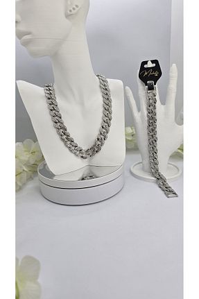 ست استیل طوسی زنانه michelle takı zerafetin yeni adresi - کد 940781322