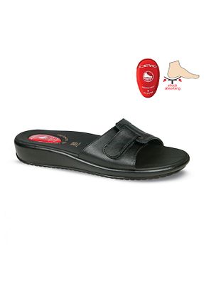 دمپائی مشکی زنانه چرم مصنوعی Ceyo - کد 5896997